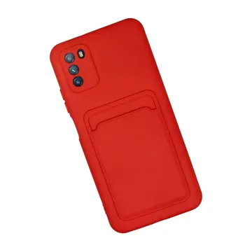 Xiaomi Pocophone M3 Kılıf Kelvin Kartvizitli Silikon - Kırmızı