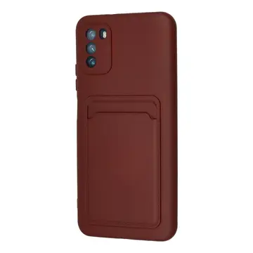 Xiaomi Pocophone M3 Kılıf Kelvin Kartvizitli Silikon - Bordo