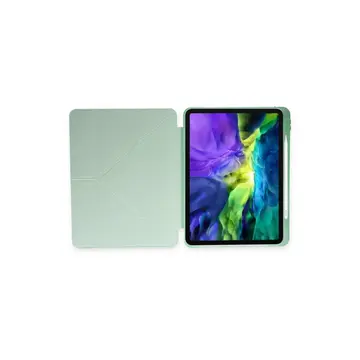İpad Pro 12.9 (2021) Kılıf Kalemlikli Mars Tablet Kılıfı - Açık Yeşil