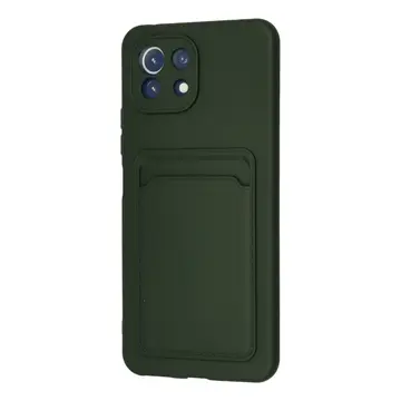 Xiaomi Mi 11 Kılıf Kelvin Kartvizitli Silikon - Koyu Yeşil
