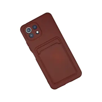 Xiaomi Mi 11 Kılıf Kelvin Kartvizitli Silikon - Bordo