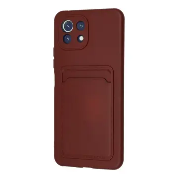 Xiaomi Mi 11 Kılıf Kelvin Kartvizitli Silikon - Bordo