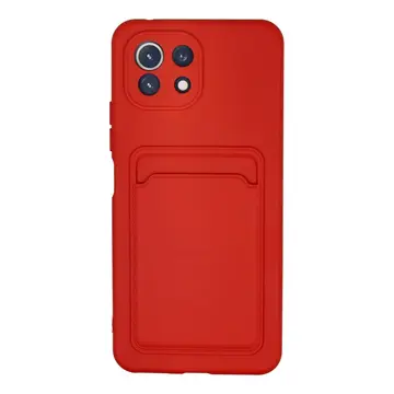 Xiaomi Mi 11 Lite Kılıf Kelvin Kartvizitli Silikon - Kırmızı