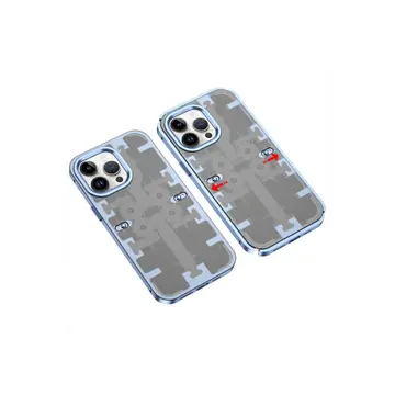 İphone 14 Pro Kılıf Mekanik Bumper Kapak - Mavi