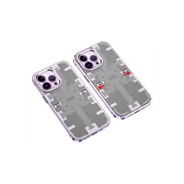İphone 14 Pro Max Kılıf Mekanik Bumper Kapak - Derin Mor