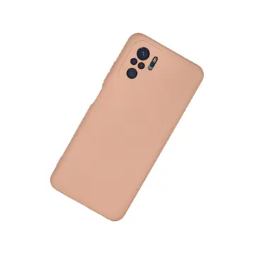 Xiaomi Redmi Note 10 Kılıf Nano İçi Kadife Silikon - Pudra