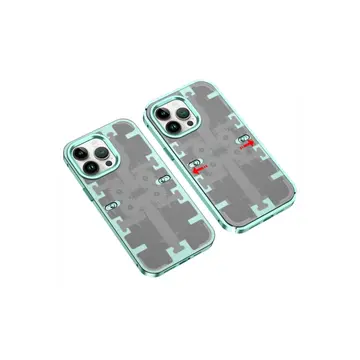 İphone 14 Pro Max Kılıf Mekanik Bumper Kapak - Yeşil