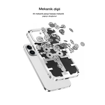 İphone 14 Pro Max Kılıf Mekanik Bumper Kapak - Yeşil