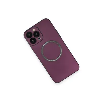 İphone 14 Pro Kılıf Jack Magneticsafe Lens Silikon - Mürdüm