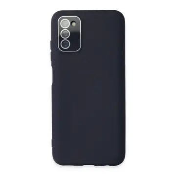 Samsung Galaxy A03s Kılıf Lansman Glass Kapak - Lacivert