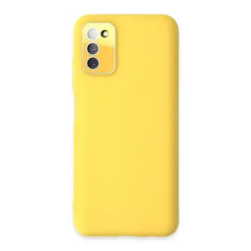 Samsung Galaxy A03s Kılıf Lansman Glass Kapak - Sarı