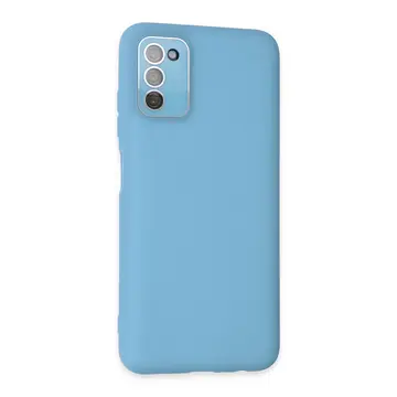 Samsung Galaxy A03s Kılıf Lansman Glass Kapak - Mavi