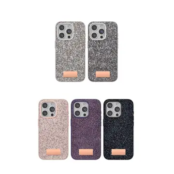 Onegif  İphone 14 Pro Bright Simli Kapak - Derin Mor