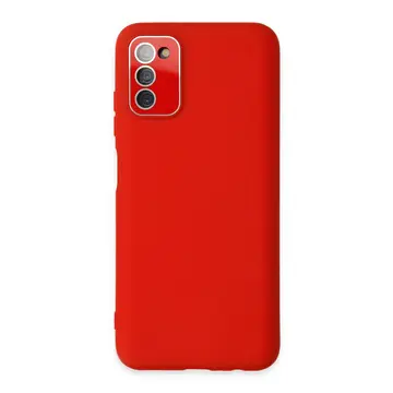 Samsung Galaxy A03s Kılıf Lansman Glass Kapak - Kırmızı