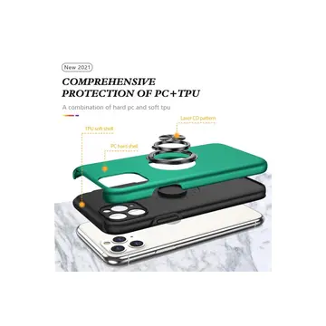 İphone 11 Pro Max Kılıf Elit Yüzüklü Kapak - Yeşil