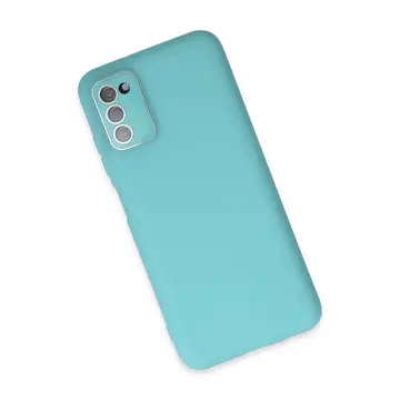 Samsung Galaxy A03s Kılıf Lansman Glass Kapak - Turkuaz