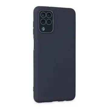 Samsung Galaxy A22 Kılıf Lansman Glass Kapak - Lacivert