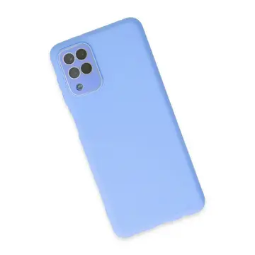Samsung Galaxy A22 Kılıf Lansman Glass Kapak - Mavi