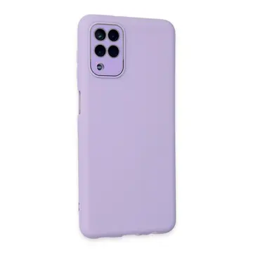 Samsung Galaxy A22 Kılıf Lansman Glass Kapak - Lila