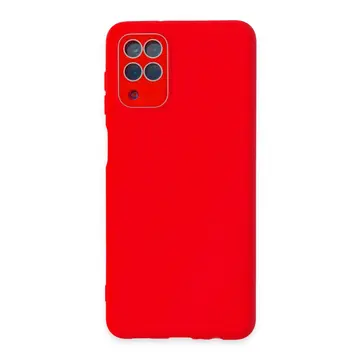 Samsung Galaxy A22 Kılıf Lansman Glass Kapak - Kırmızı