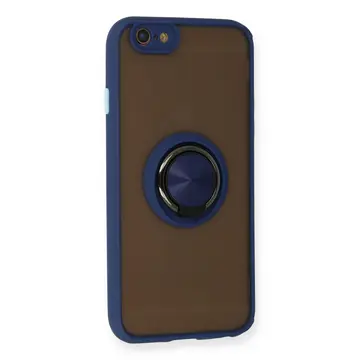 İphone 6 Kılıf Montreal Yüzüklü Silikon Kapak - Lacivert