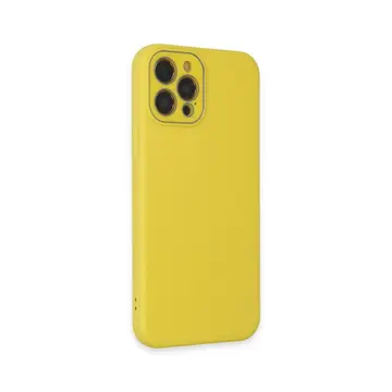 İphone 12 Pro Kılıf Lansman Glass Kapak - Sarı