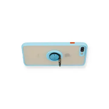 İphone 7 Plus Kılıf Montreal Yüzüklü Silikon Kapak - Buz Mavi
