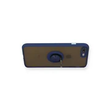 İphone 7 Plus Kılıf Montreal Yüzüklü Silikon Kapak - Lacivert