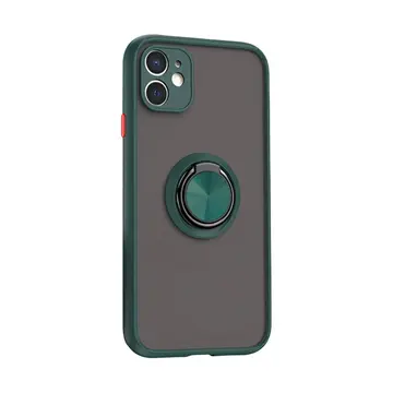 İphone 11 Kılıf Montreal Yüzüklü Silikon Kapak - Yeşil
