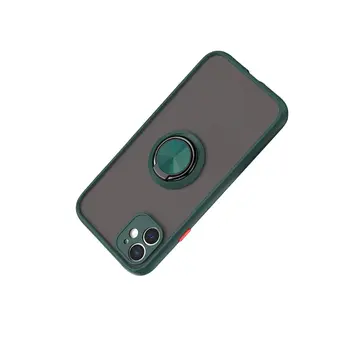 İphone 11 Kılıf Montreal Yüzüklü Silikon Kapak - Yeşil