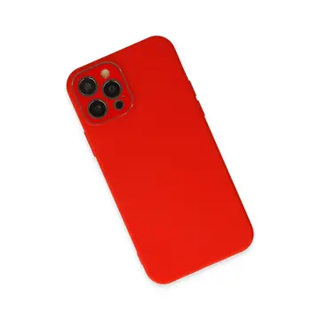 İphone 12 Pro Kılıf Lansman Glass Kapak - Kırmızı