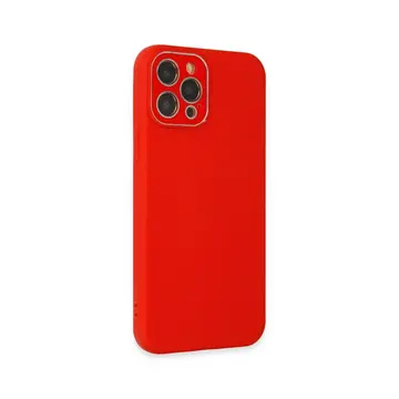 İphone 12 Pro Kılıf Lansman Glass Kapak - Kırmızı