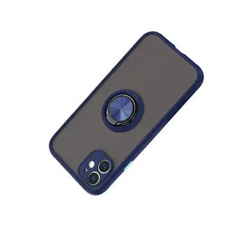İphone 11 Kılıf Montreal Yüzüklü Silikon Kapak - Lacivert