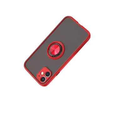 İphone 11 Kılıf Montreal Yüzüklü Silikon Kapak - Kırmızı