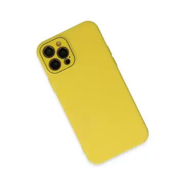 İphone 12 Pro Max Kılıf Lansman Glass Kapak - Sarı