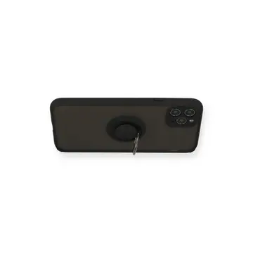 İphone 11 Pro Kılıf Montreal Yüzüklü Silikon Kapak - Siyah