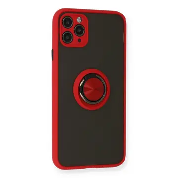 İphone 11 Pro Kılıf Montreal Yüzüklü Silikon Kapak - Kırmızı