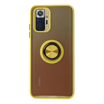 Xiaomi Redmi Note 10 Kılıf Montreal Yüzüklü Silikon Kapak - Sarı