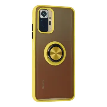 Xiaomi Redmi Note 10 Kılıf Montreal Yüzüklü Silikon Kapak - Sarı