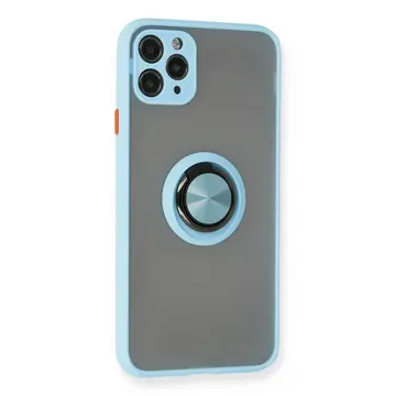 İphone 11 Pro Kılıf Montreal Yüzüklü Silikon Kapak - Buz Mavi