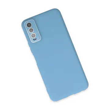 Vivo Y11s Kılıf Lansman Glass Kapak - Mavi