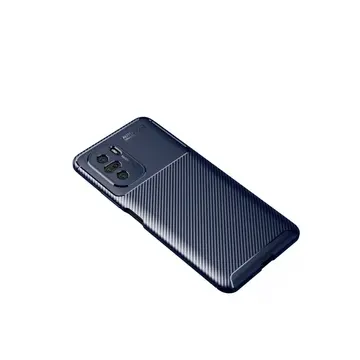 Xiaomi Poco F3 Kılıf Auto Focus Karbon Kapak - Lacivert