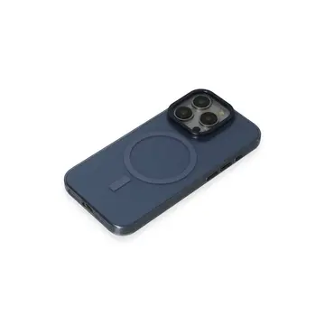 İphone 15 Pro Max Kılıf Anka Pc Magneticsafe Sert Metal Kapak - Lacivert