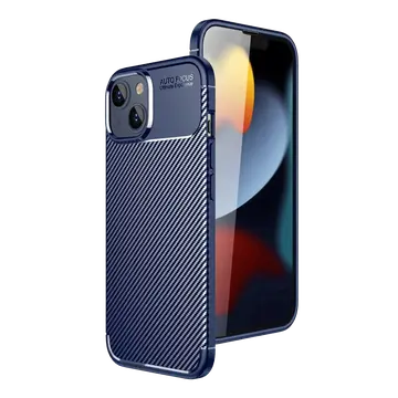 İphone 15 Kılıf Auto Focus Karbon Kapak - Lacivert