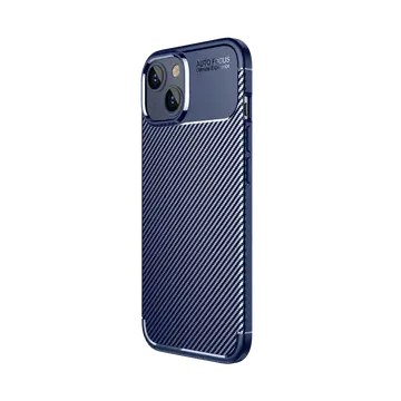 İphone 15 Kılıf Auto Focus Karbon Kapak - Lacivert