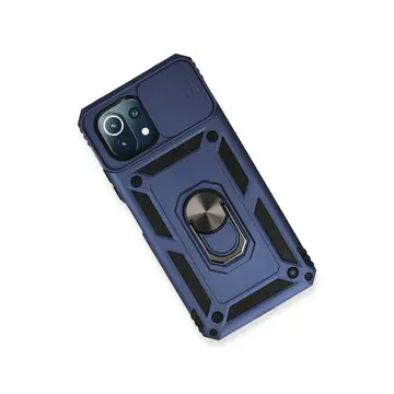 Xiaomi Mi 11 Lite Kılıf Pars Lens Yüzüklü Silikon - Lacivert