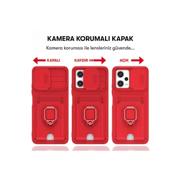 Xiaomi Poco X5 5g Kılıf Zuma Kartvizitli Yüzüklü Silikon - Lacivert