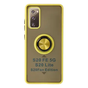 Samsung Galaxy S20 Fe Kılıf Montreal Yüzüklü Silikon Kapak - Sarı