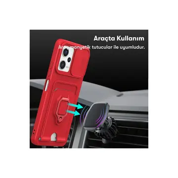 Xiaomi Poco X5 5g Kılıf Zuma Kartvizitli Yüzüklü Silikon - Lila