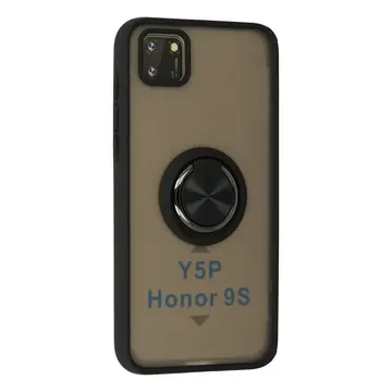 Huawei Y5p Kılıf Montreal Yüzüklü Silikon Kapak - Siyah